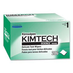 Kimberly Clark Professional Kimwipes, Delicate Task Wipers, 1-Ply, 4.4 x 8.4, 286/Box