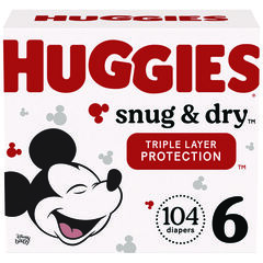 Kimberly Clark Professional Sung and Dry Diapers, Size 6, 35+ lbs, 104/Carton