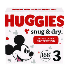 Kimberly Clark Professional Snug and Dry Diapers, Size 3, 16 lbs to 28 lbs, 168/Carton