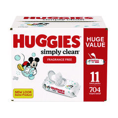 Kimberly Clark Professional Simply Clean Fragrance Free Baby Wipes, 64/Pack, 11 Packs/Carton