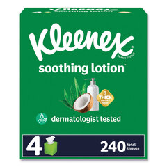 Kimberly Clark Professional Lotion Facial Tissue, 3-Ply, White, 60 Sheets/Box, 4 Boxes/Pack, 8 Packs/Carton