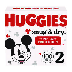 Kimberly Clark Professional Snug and Dry Diapers, Size 2, 12 lbs to 18 lbs, 100/Carton