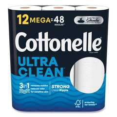 Kimberly Clark Professional Ultra CleanCare Toilet Paper, Strong Tissue, Mega Rolls, Septic Safe, 1-Ply, White, 284/Roll, 12 Rolls/Pack, 48 Rolls/Carton