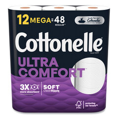 Kimberly Clark Professional Ultra ComfortCare Toilet Paper, Soft Tissue, Mega Rolls, Septic Safe, 2-Ply, White, 284/Roll, 12 Rolls/Pack, 48 Rolls/Carton