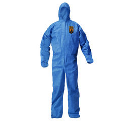 Kimberly Clark Professional A20 Breathable Particle Protection Coveralls, Zip Front, Hood, Elastic Back, Wrists, Ankles, 3X-Large, Blue, 20/Carton