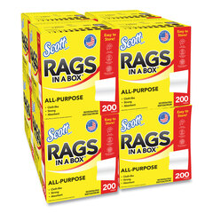 Kimberly Clark Professional Rags in a Box, POP-UP Box, 10 x 12, White, 200/Box, 8 Boxes/Carton