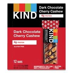 Kind Plus Nutrition Boost Bar, Dk ChocolateCherryCashew/Antioxidants, 1.4 oz, 12/Box