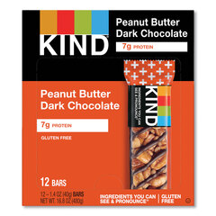 Kind Plus Nutrition Boost Bar, Peanut Butter Dark Chocolate/Protein, 1.4 oz, 12/Box