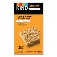 Kind Healthy Grains Bar, Oats and Honey with Toasted Coconut, 1.2 oz, 12/Box
