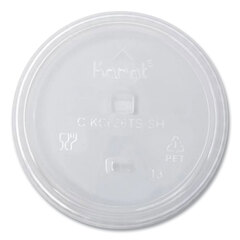 KARAT BY LOLLICUP PET Lids, Strawless Sipper, Fits 12 oz to 24 oz Cold Cups, Clear, 1,000/Carton