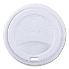 KARAT BY LOLLICUP Hot Cup Lids, Fits 10 oz to 24 oz Paper Hot Cups, Sipper Lid, White, 1,000/Carton