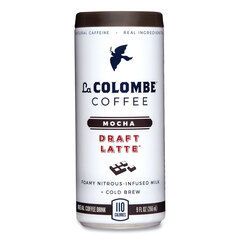 La Colombe Coffee Roasters Cold Brew Draft Latte, Mocha, 9 oz Can, 12/Carton