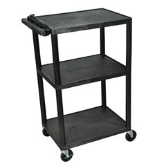 LUXLP42E-B - Luxor - 42 Plastic Shelf Cart & Stand