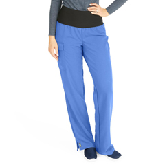 Medline Ocean Ave Women's Stretch Fabric Support Waistband Scrub Pants, Purple, Medium