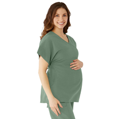 Medline Charlotte Ave Women's Maternity Scrub Top, Green, XL