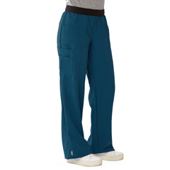 Medline Pacific Ave Women's Stretch Fabric Wide Waistband Scrub Pants, Blue, 3XL