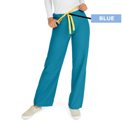 Medline AngelStat Unisex Reversible Drawstring Waist Scrub Pants, Blue, XS