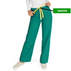 Medline AngelStat Unisex Reversible Drawstring Waist Scrub Pants, Green, 2XL