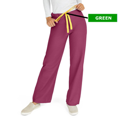 Medline AngelStat Unisex Reversible Drawstring Waist Scrub Pants, Red, 2XL