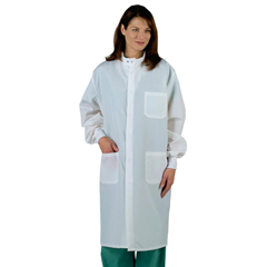Medline Fluid-Resistant Unisex Barrier Lab Coat, White, Size 3XL, 1/EA