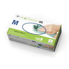 Medline Aloetouch 3G Synthetic Exam Gloves - Prop 65 Labeled, Green, Medium, 1000 EA/CS