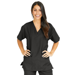 MED839DKWXXL - Medline - PerforMAX Womens V-Neck Tunic Scrub Top with 2 Pockets