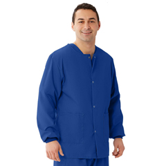 Medline AngelStat Unisex Snap-Front Warm-Up Scrub Jacket