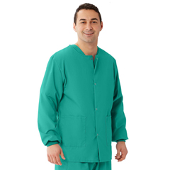 Medline AngelStat Unisex Snap-Front Warm-Up Scrub Jacket