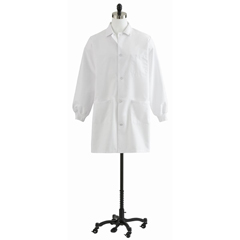 MED87050QHWS - Medline - Unisex Knit Cuff Staff Length Lab Coat