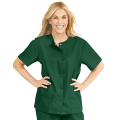 MED8815JEGXS - Medline - ComfortEase Womens Snap-Front Tunic Scrub Top with 2 Pockets