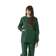 Medline ComfortEase Unisex Crew-Neck Warm-Up Jacket with Knit Cuffs
