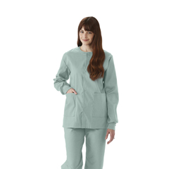 Medline ComfortEase Unisex Crew-Neck Warm-Up Jacket with Knit Cuffs