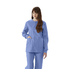 Medline ComfortEase Unisex Crew-Neck Warm-Up Jacket with Knit Cuffs