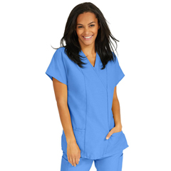 MED8851JTHXS - Medline - ComfortEase Womens Crossover Tunic Scrub Top with Two Pockets