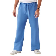 Medline ComfortEase Unisex Reversible Scrub Pants with Drawstring Waist, Caribbean Blue, Regular Inseam, Size 4XL