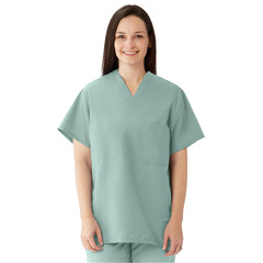 Medline ComfortEase Unisex Reversible Scrub Tops with 2 Pockets