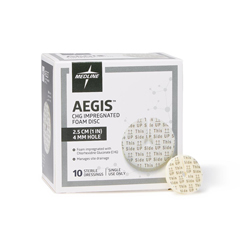 Medline Aegis CHG-Impregnated Foam Disc, 10 Each per Box
