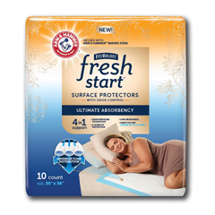 Medline FitRight Fresh Start Surface Protectors, Urinary and Postpartum Incontinence Underpads, with the Odor-Control Power of ARM & HAMMER Baking Soda, 30