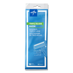 MEDBRN1333Z - Medline - Disposable Facial Razors with Triple Blades and Lubrication Strip