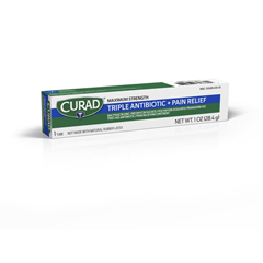 CURAD Triple Antibiotic Plus Pain Relief Ointment, 1 oz. Tube, 12 EA/CS