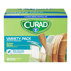 Curad Variety Pack Assorted Bandages, 200 Count, 1/BX