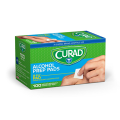Curad Medium 2-Ply Sterile Alcohol Prep Pads, Medium, 100 EA/BX, 30 BX/CS