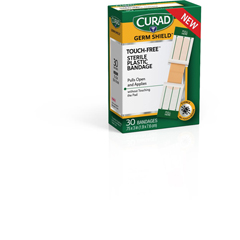 MEDCUR1930P - Medline - CURAD Touch-Free Plastic Adhesive Bandage, 3/4 x 3, 30/Ct.