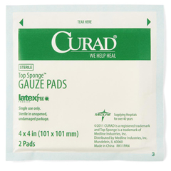 MEDCUR21442Z - Medline - CURAD Sterile Post-Op Top Sponges Gauze Pads, 4 x 4