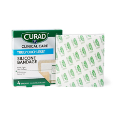 MEDCUR5001V1H - Medline - CURAD Silicone Flexible Fabric Bandages, 4 x 4