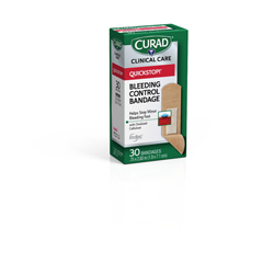CURAD Flex-Fabric Bandages with QuickStop! Bleeding Control Technology, 0.75
