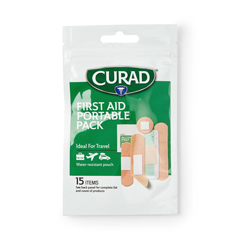 MEDCURFAK01 - Curad - First Aid Kit with Bag, 15 Pieces
