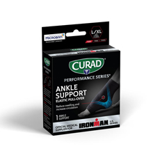 Curad Performance Series IRONMAN Elastic Ankle Supports, Black, Large/X-Large, 4 EA/CS