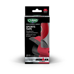 Curad Performance Series IRONMAN Sports Tape, Black/Red, 1.5