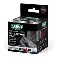Curad Performance Series IRONMAN Self-Adherent Wraps, Black, 2